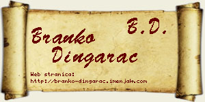 Branko Dingarac vizit kartica